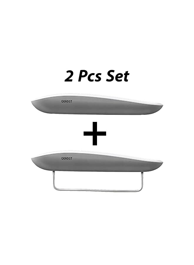 Raxoom Pack Shower Caddy Shelf, Bathroom Organizer Shelves with Towel Hanging Bar, Wall-Mounted Self-Adhesive Storage Rack Holder with Drainage Hole for Washroom & Kitchen Accessories (A) - Image 3