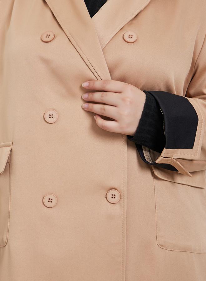 Styli Plus Size Oversized Trench Coat with Contrast Detail - Image 3