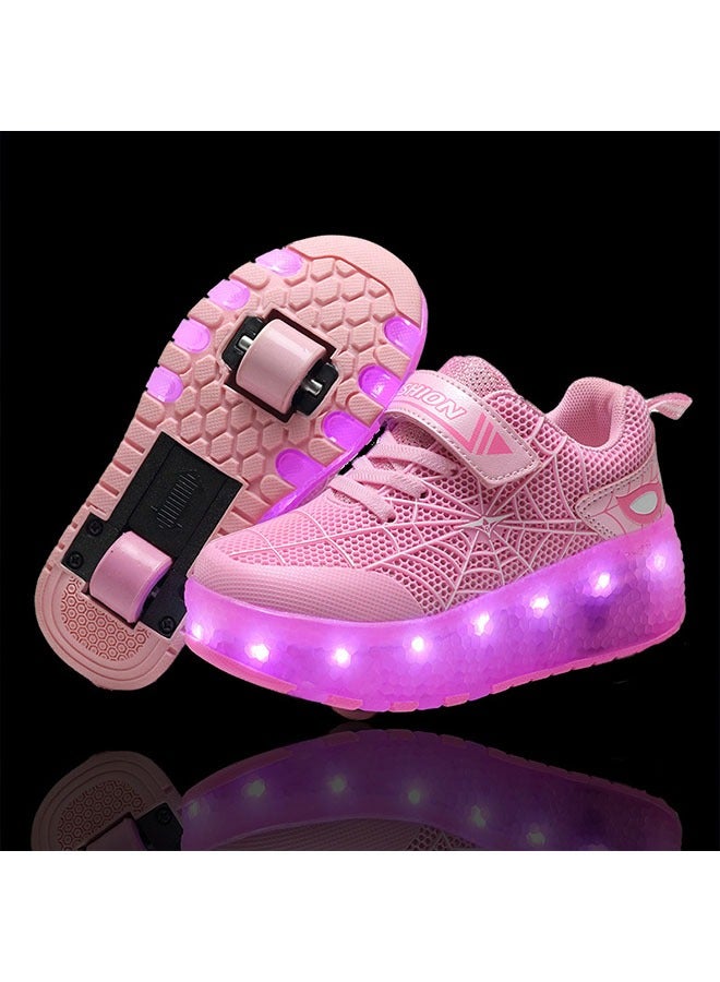 Beauenty LED Flash Light Sneaker Skate Shoes with Wheels USB Charging Roller Skates Shoes for Kids  - Image 1