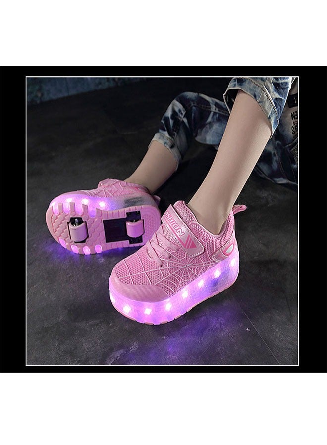 Beauenty LED Flash Light Sneaker Skate Shoes with Wheels USB Charging Roller Skates Shoes for Kids  - Image 2