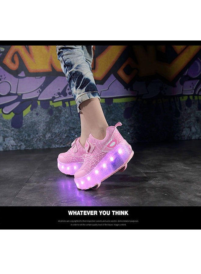 Beauenty LED Flash Light Sneaker Skate Shoes with Wheels USB Charging Roller Skates Shoes for Kids  - Image 4