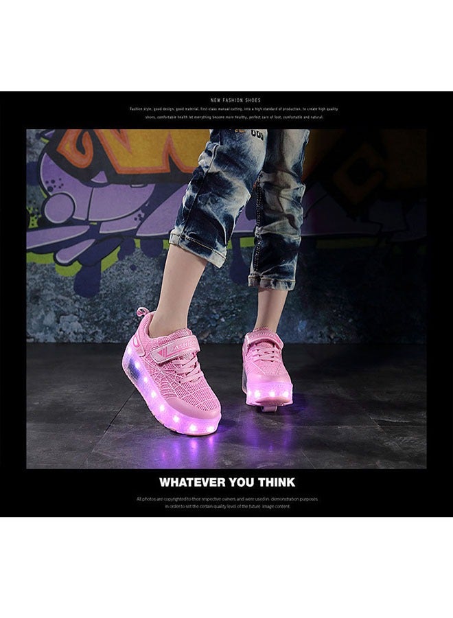 Beauenty LED Flash Light Sneaker Skate Shoes with Wheels USB Charging Roller Skates Shoes for Kids  - Image 5