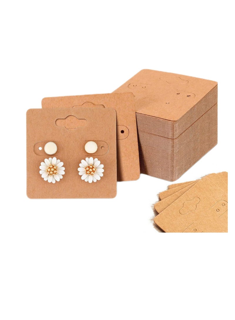 SOLARAE Earring Cards - 200Pcs Kraft Earring Display Holder Cards, Blank Paper Cards with 6 Holes, Jewelry Display Cards for Selling, Hanging Earring, Jewelry,DIY Crafts, Retail(2"x2"） - Image 1