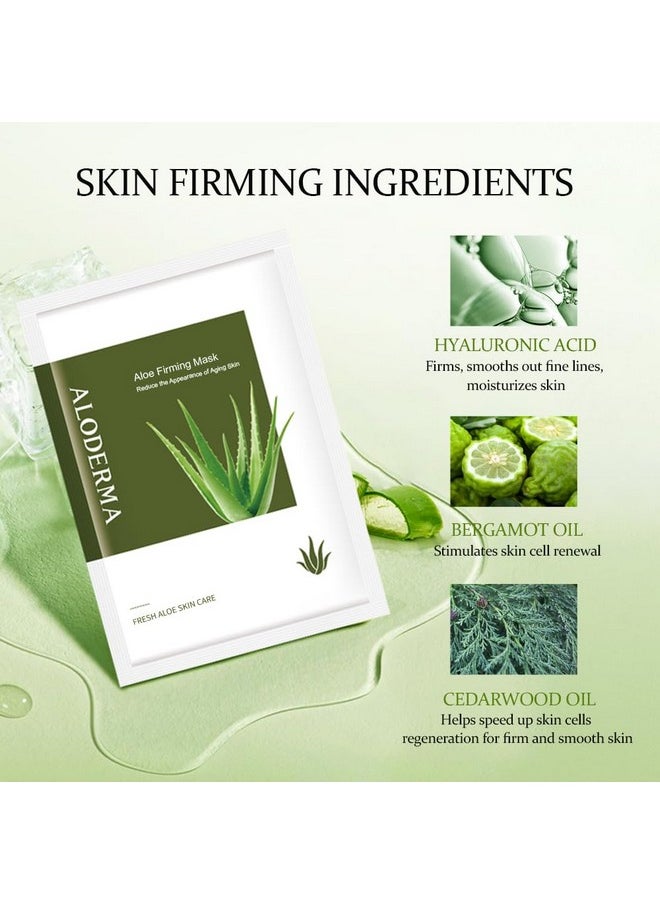 Aloderma Aloderma Firming Sheet Masks with 89% Organic Aloe Vera 5 pcs - Formulated for Age-Defying Results with Hyaluronic Acid & Arginine, Intense Hydration & Nourishment for Plump, Supple, Rejuvenated Skin  - Image 3