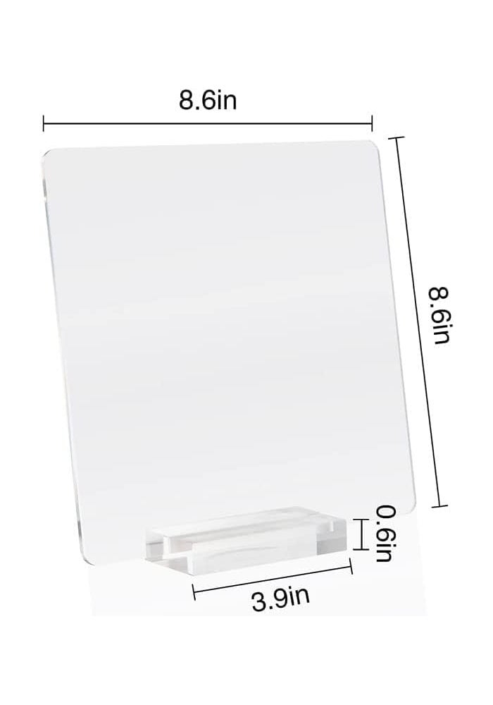 Al Raied ARS® Transparent Acrylic Dry Erase Memo Boards with Base Stands, 8.6 x 8.6 in, 2 Pack - Image 3