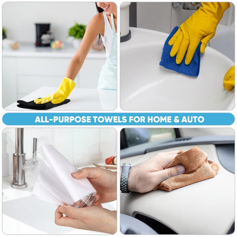 AIDEA Microfiber Cleaning Cloth Roll, 50PK, Black Microfiber Towels for Cars, Reusable Paper Towels Tear Away Cloth, Shop Rags, Lint Free Cleaning Rags for House, Kitchen, Window, 11.5"Ã—11.5" - Image 5