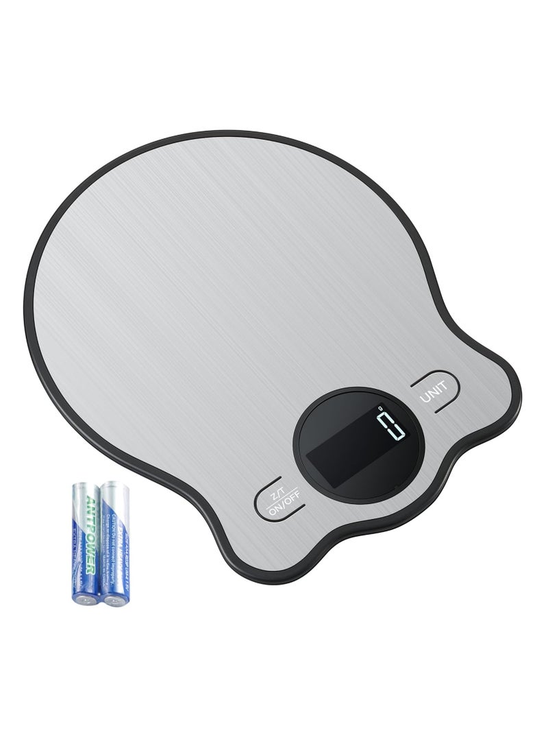 SYOSI 22lbs Digital Kitchen Scale Weight Grams & Ounces 1g/0.1oz with Blue Stainless Steel and LCD Display Precisely Measures Grams and Ounces for Baking and Cooking - Image 1