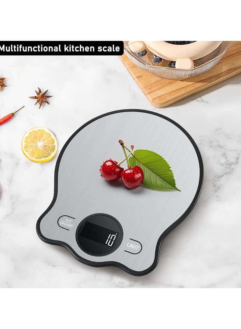 SYOSI 22lbs Digital Kitchen Scale Weight Grams & Ounces 1g/0.1oz with Blue Stainless Steel and LCD Display Precisely Measures Grams and Ounces for Baking and Cooking - Image 2