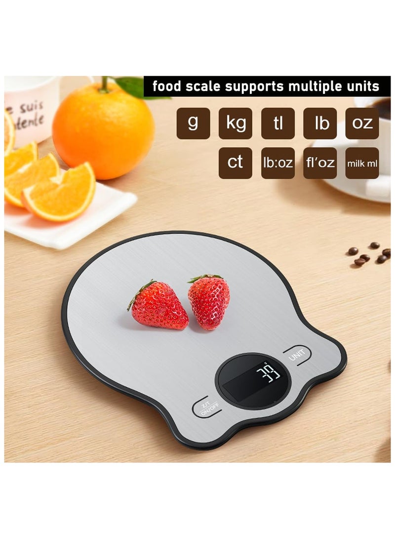 SYOSI 22lbs Digital Kitchen Scale Weight Grams & Ounces 1g/0.1oz with Blue Stainless Steel and LCD Display Precisely Measures Grams and Ounces for Baking and Cooking - Image 3