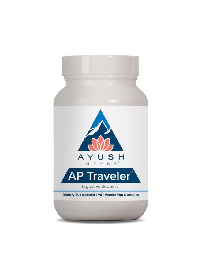 Ayush Herbs AP Traveler Digestive Support - Holy Basil & Neem Supplement for Women & Men, Source of Antioxidants, Helps Digestion, Made with Organic Ingredients - 90 Vegetarian Capsules (1 Count) - Image 1