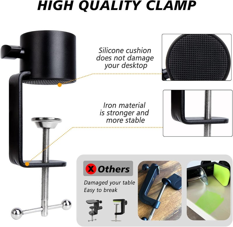 SUNMON Mic Stand Boom Arm - Microphone Arm Compatible with HyperX QuadCast, 360° Rotation Microphone Stand, Weighted Metal Mic Boom Arm for HyperX QuadCast,Blue Yeti,Shure MV7,Rode and Most Gaming - Image 5