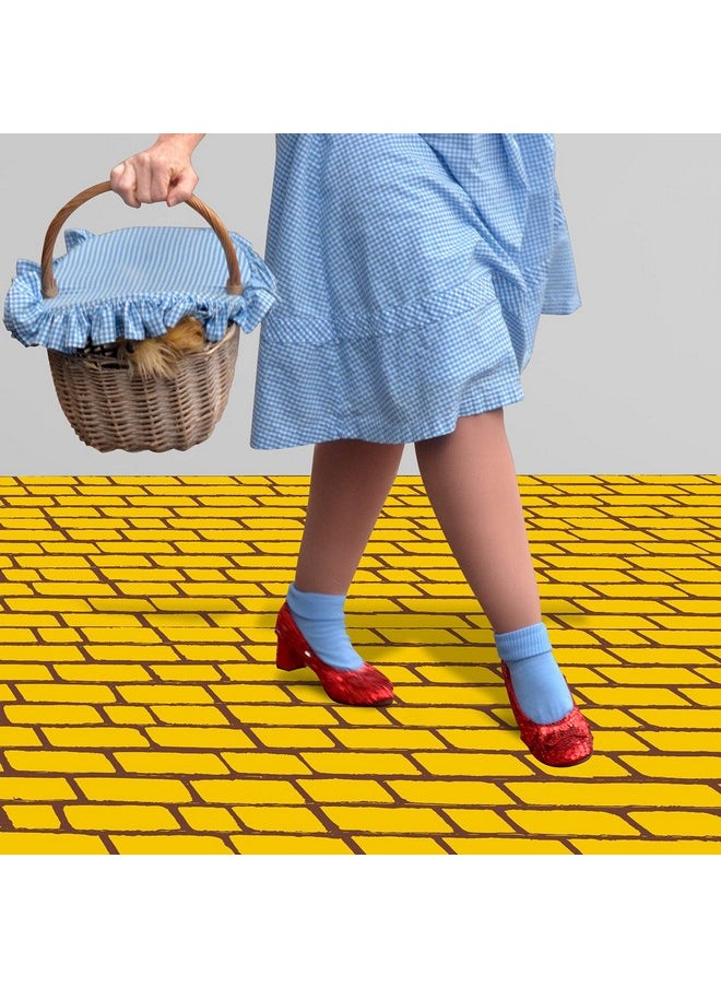 Chuangdi - 4.5 X 9 Feet Brick Road Runner Novelty Aisle Floor Runner Brick Wall Backdrop Princess Decorations Party Supplies For Halloween Cosplay Party (3 Yellow) - Image 1