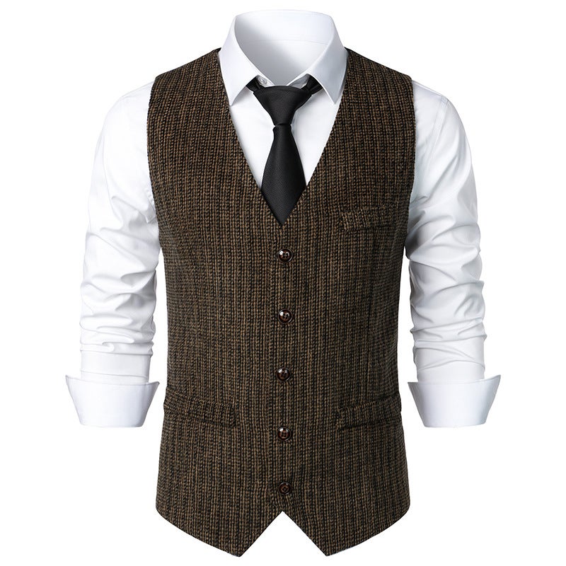 Men's casual waistcoat Middle Ages vintage solid color vest in stock manufacturers direct M98 - Image 5