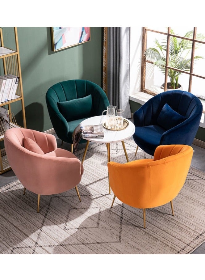 Generic Lounge Chair Sofa Chair Lazy Chair Single Sofa with Metal Legs and Upholstered Chair Reading Club Coffee Chair for Restaurant Living Room Bedroom Office(Pink 77*67*70cm) - Image 3