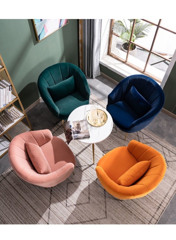 Generic Lounge Chair Sofa Chair Lazy Chair Single Sofa with Metal Legs and Upholstered Chair Reading Club Coffee Chair for Restaurant Living Room Bedroom Office(Pink 77*67*70cm) - Image 4