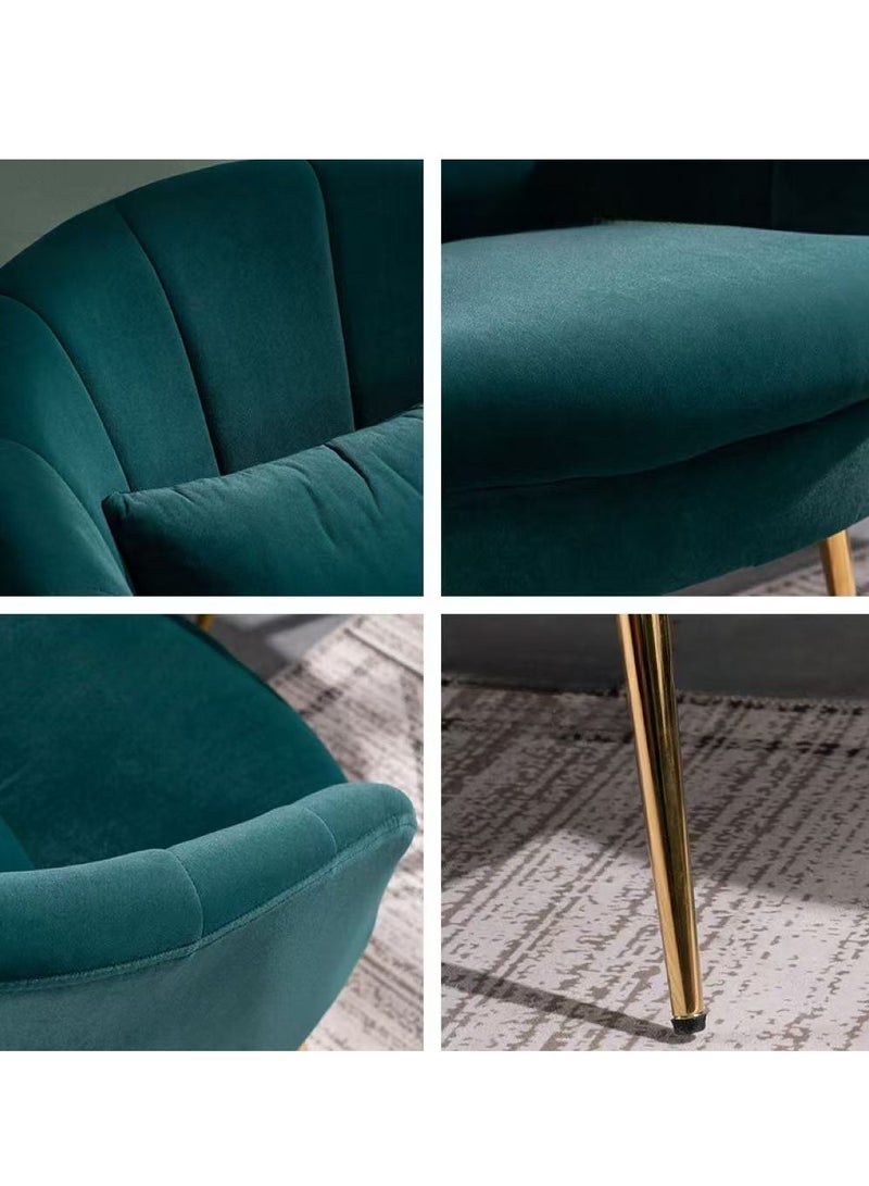 Generic Lounge Chair Sofa Chair Lazy Chair Single Sofa with Metal Legs and Upholstered Chair Reading Club Coffee Chair for Restaurant Living Room Bedroom Office(Pink 77*67*70cm) - Image 5
