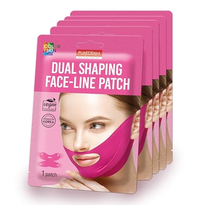 Purederm Dual Shaping Face-line Patch (5 Pack) - V Line Lifting Mask for Total Face-Line Care - Image 1