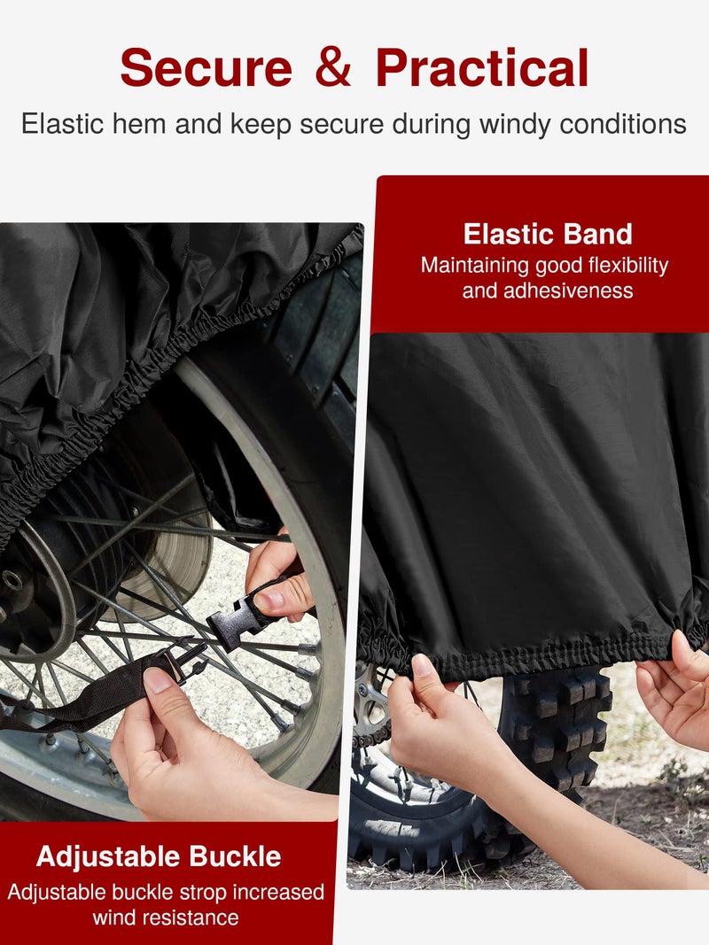Puroma Motorcycle Cover Heavy Duty Scooter Cover Waterproof Outdoor All Season Universal Weather Quality Protection with Night Reflective, Lock Holes and Storage Bag Fits up to 105" Motorcycle Vehicle - Image 5
