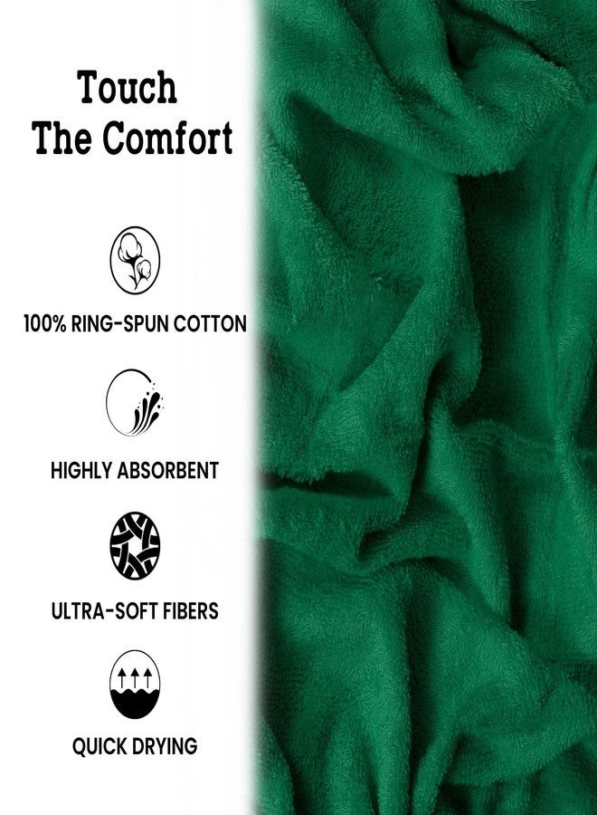 Casa Lino Bath Towel Set of 8 (2 Bath Towels, 4 Wash Cloths & 2 Hand Towels for Bathroom) - 100% Cotton - Highly Absorbent & Quick Dry - Guest Room Essentials for Bathroom Set - (Green) - Image 5