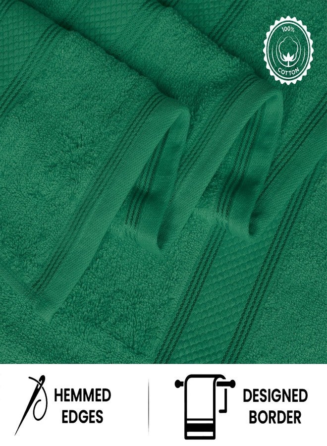 Casa Lino Bath Towel Set of 8 (2 Bath Towels, 4 Wash Cloths & 2 Hand Towels for Bathroom) - 100% Cotton - Highly Absorbent & Quick Dry - Guest Room Essentials for Bathroom Set - (Green) - Image 4