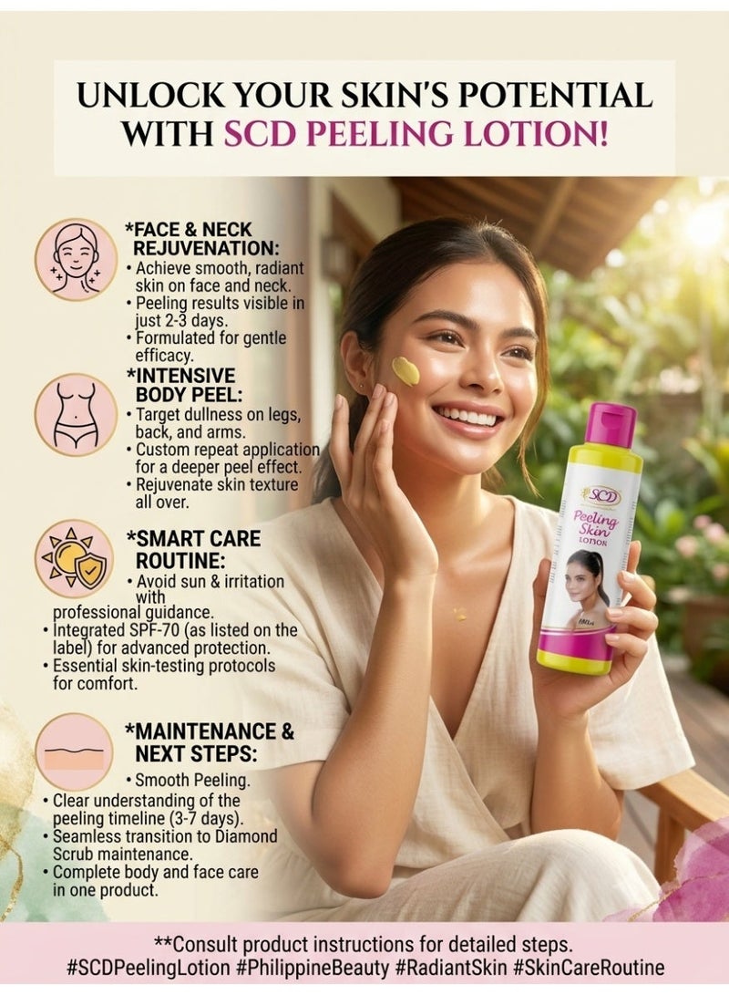 SCD Peeling Skin Lotion 100ml – Exfoliating Body & Face Lotion with Glycolic Acid, Alpha Arbutin & Kojic for Smoother Bright Skin - Image 2