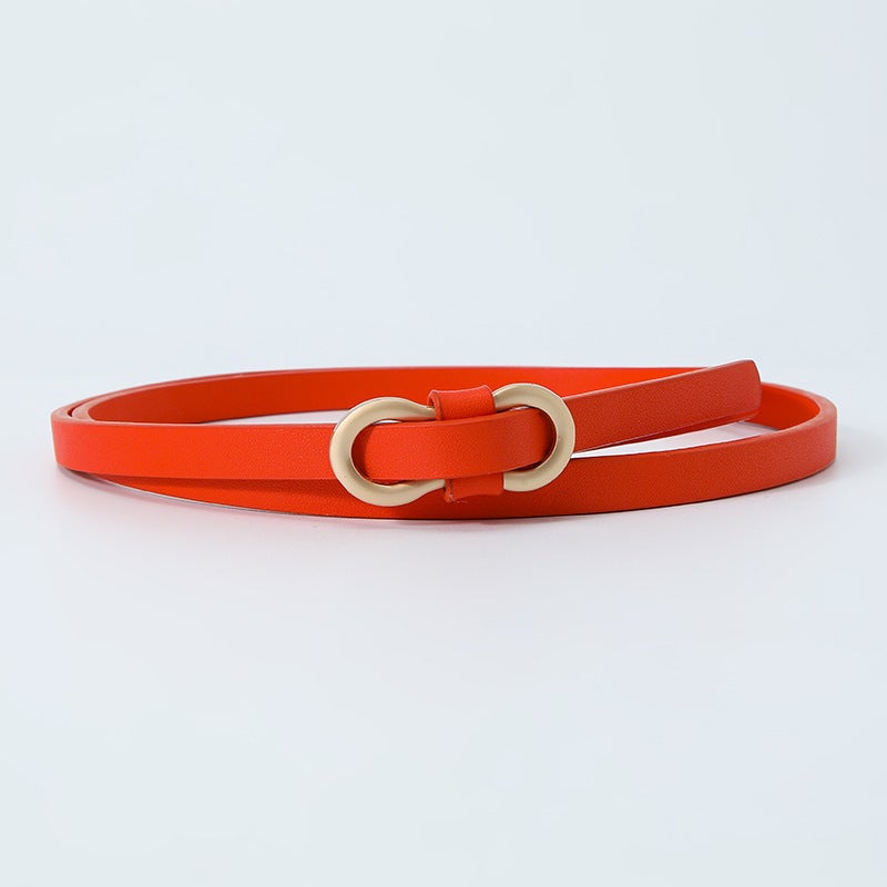 Elegant Thin Belt for Dresses Orange 