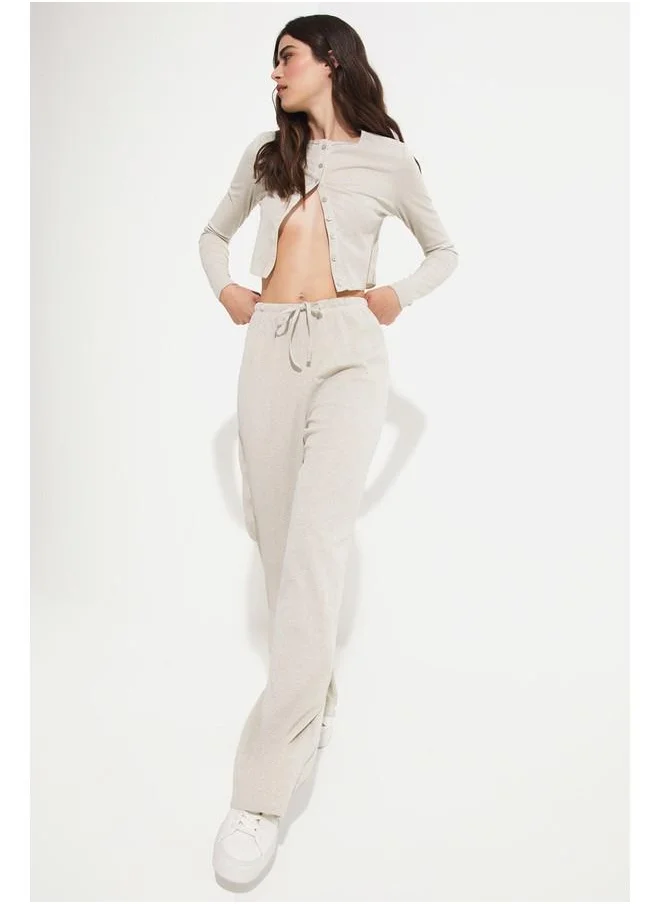 JUNE June Women Viscose Blend Button Detailed Blouse Trouser Set Beige