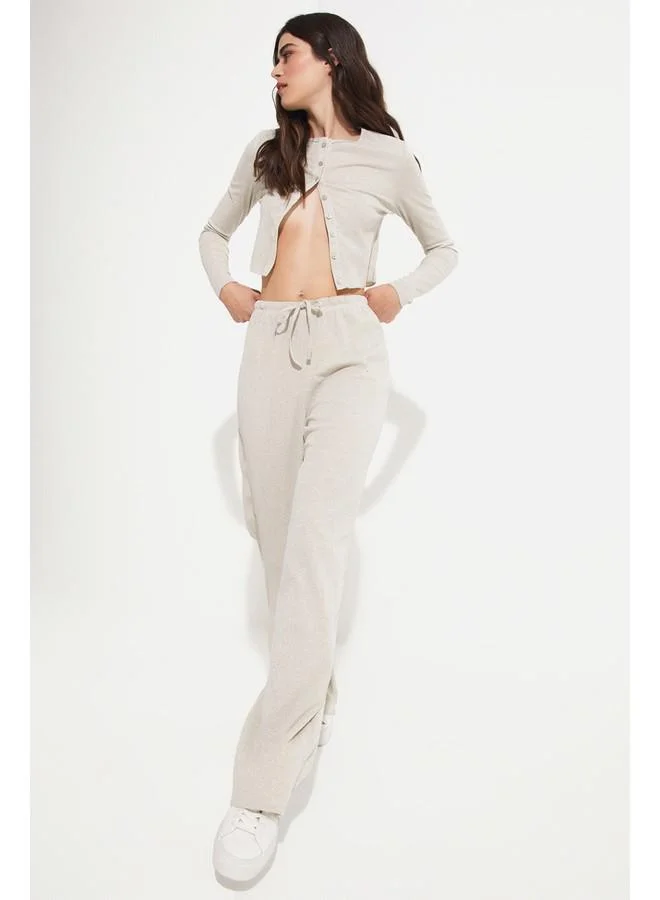 JUNE June Women Viscose Blend Button Detailed Blouse Trouser Set Beige