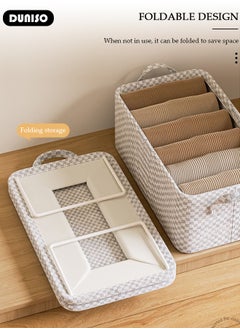 DUNISO 3 Pieces Foldable Closet Storage Organizer,Wardrobe Clothes Organizer with Steel Ring Support, Washable Closet Storage Boxes with Carrying Handles,Home Bedroom Office Cupboard Storage Basket & Storage Bins for Clothes,Jeans,Pants,Sweaters,Dress,Toys  - Image 4