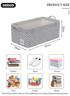 DUNISO 3 Pieces Foldable Closet Storage Organizer,Wardrobe Clothes Organizer with Steel Ring Support, Washable Closet Storage Boxes with Carrying Handles,Home Bedroom Office Cupboard Storage Basket & Storage Bins for Clothes,Jeans,Pants,Sweaters,Dress,Toys  - Image 2