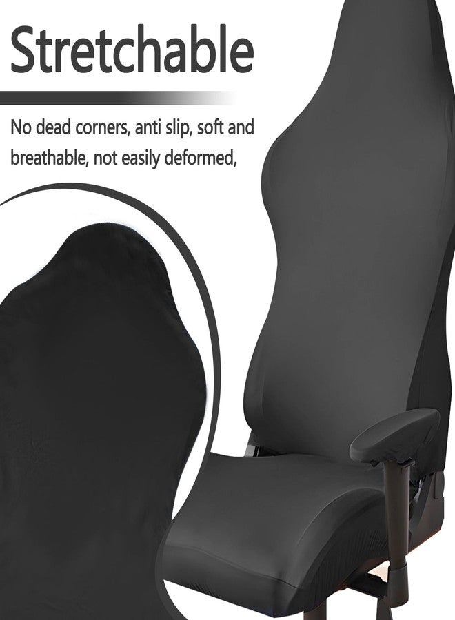 BangBoom Polyester Gaming Chair Cover Set, Stretchable Game Chair Slipcovers with 2 Armrest Covers, Scratch-Proof Gamer Desk Chair Covers for Computer Office Seat (Gray) - Image 5