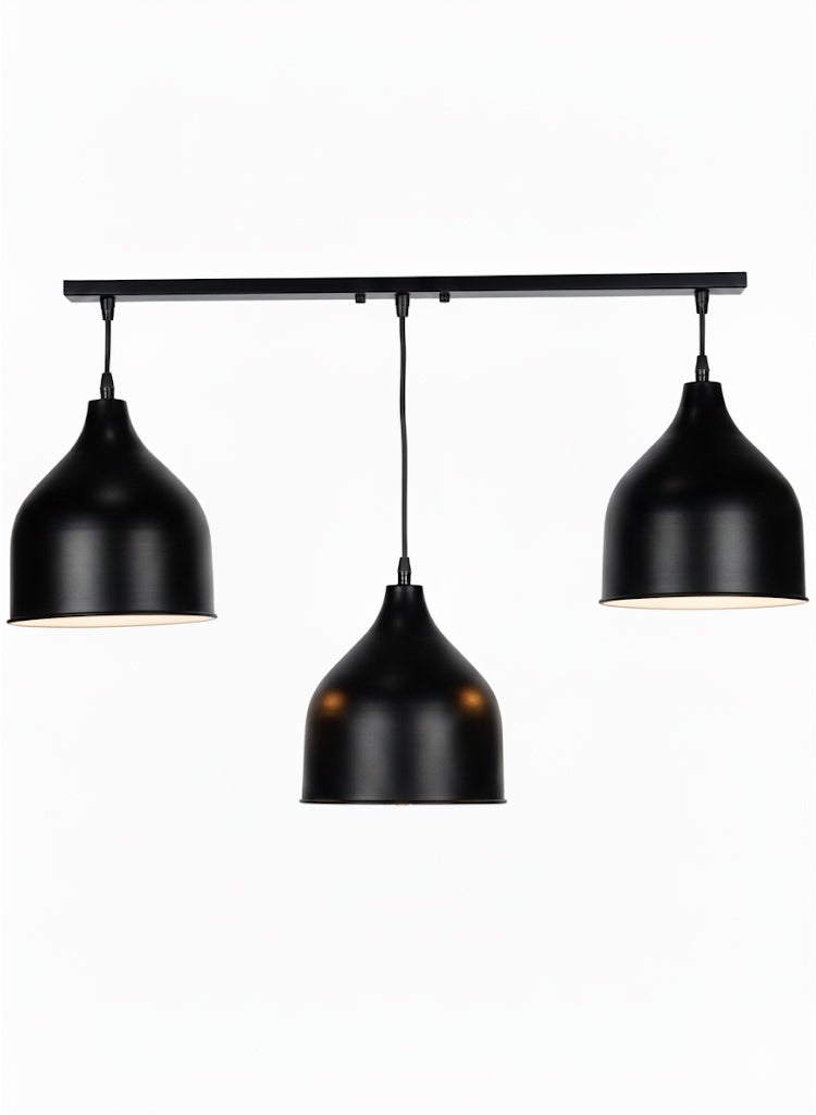 El Rawda Lighting Black Metal Dome Shape Lighting Unit 3 Pieces For Ceiling Decoration And Lighting