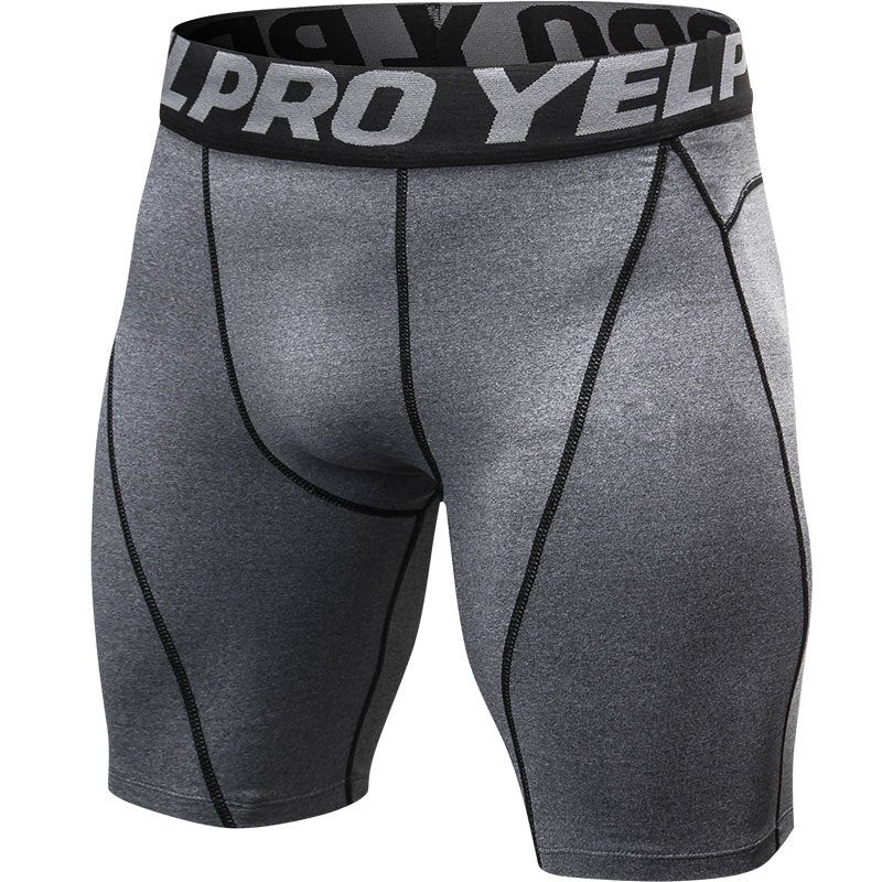 New Mens Tight PRO Fitness Running Training Basketball Sports Shorts AliExpress Breathable Quick-drying Stretch Pants Grey  - Image 1