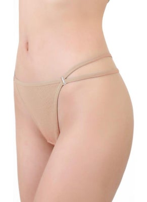 COTTONHILL Women's Cotton and Stone Detailed Lycra Ribbed Camisole Thong Panties Pack of 5  - Image 4