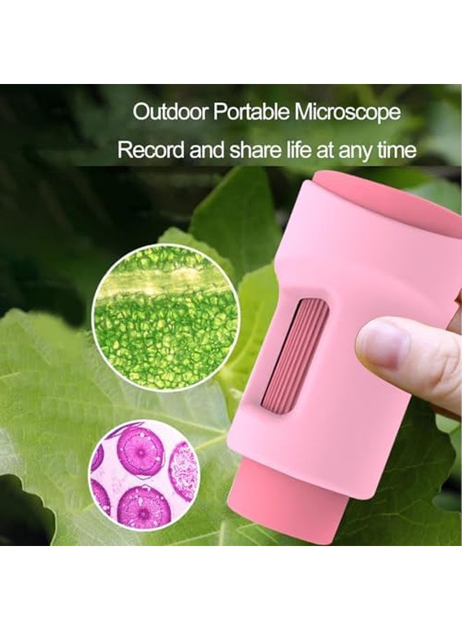 Pink Kids Digital Microscope 4K Photo 2 Inch Screen Manual Focus Multi Language - Image 5