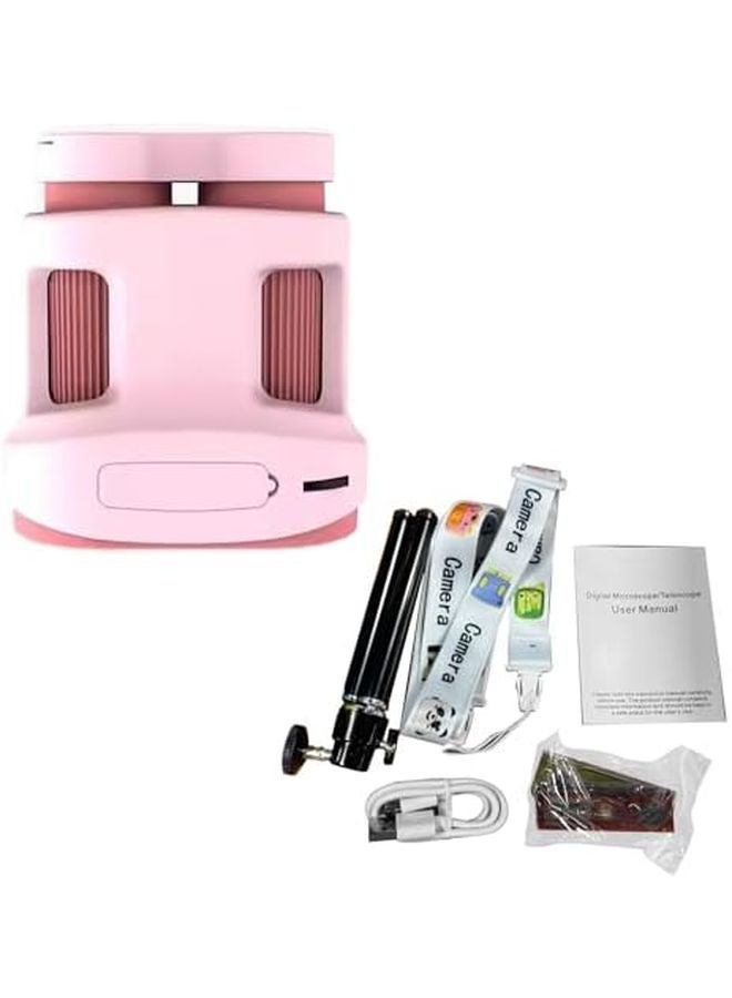 Pink Kids Digital Microscope 4K Photo 2 Inch Screen Manual Focus Multi Language - Image 2