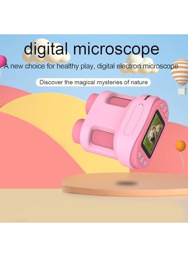 Pink Kids Digital Microscope 4K Photo 2 Inch Screen Manual Focus Multi Language - Image 4