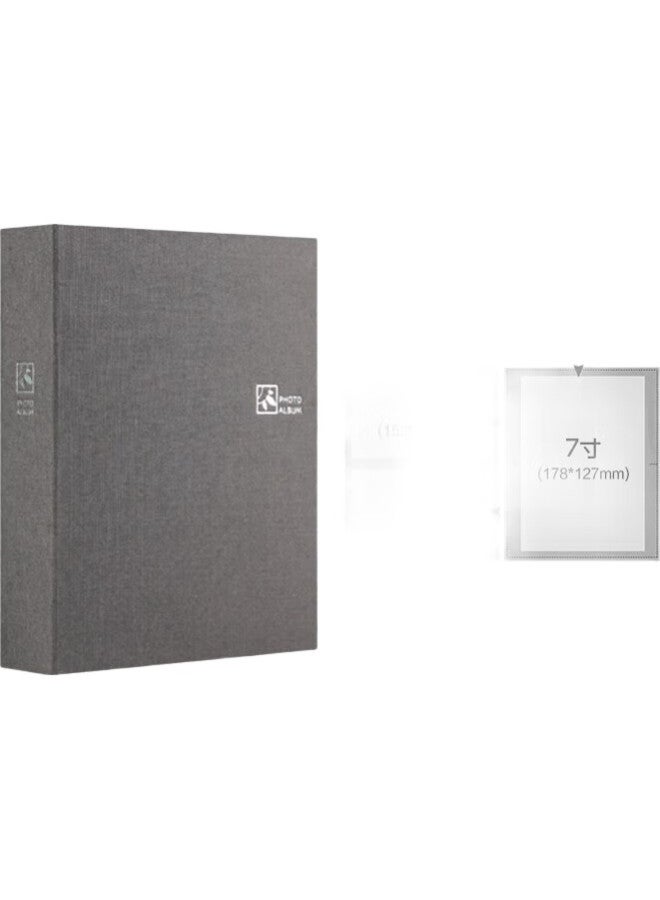 Ncl Zhonglin Pocket Fabric Photo Album, 160 Sheets 6-Inch/80 Sheets 7-Inch Mixed, Small Capacity Photo Collection/Family Photo Book, Gray, Nbpk-Kg160 - Image 1