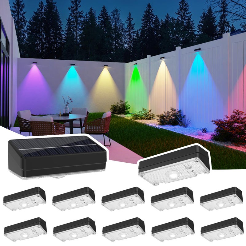 ZCXLIGHT Solar Fence LightsFence Lights Solar Powered Waterproof IP65 Multicolor Led 12 Fixed Colors RGB Color Changing for Pool Deck Patio Porch Stairs Holiday12pack - Image 2