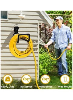 YIM-VIBEHAUS Metal Garden Hose Holder, Heavy Duty Water Hose Hanger, Multifunctional Wall Mounted for Outside Yard, Garage, Utility Room, Storage Room（Water Hose Not Include）  - Image 2