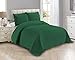 Linen Plus Linen Plus Luxury Oversized Coverlet Embossed Bedspread Set Solid Hunter Green Full/Queen Bed Cover New # Ashley  - Image 2