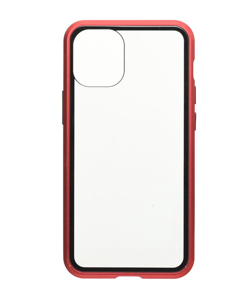 جراب هاتف مغناطيسي قوي مع حماية 360 درجة وامتصاص للصدمات لهاتف Apple iPhone 12 mini - أحمر - Image 1