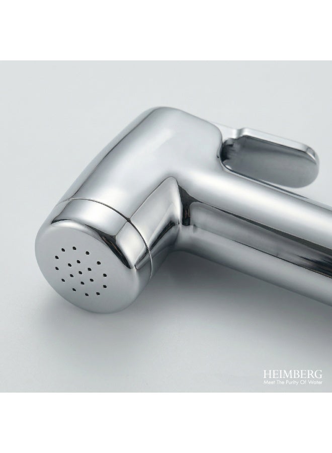 HEIMBERG LUTZ Bidet Spray Shattaf Set Chrome with Hose & Wall Holder – ABS Handheld Spray, 1/2" Connection, High Pressure Bathroom Kit - Image 4