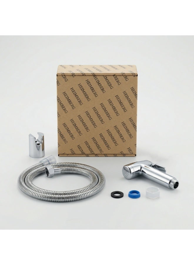 HEIMBERG LUTZ Bidet Spray Shattaf Set Chrome with Hose & Wall Holder – ABS Handheld Spray, 1/2" Connection, High Pressure Bathroom Kit - Image 5
