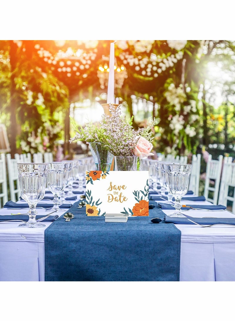 SYOSI Clear Acrylic Stands,Place Card Holders Table Number Stands Card Display Stand for Dining Table Shop Office Wedding Photo Painting Business Card Holder(10 Pieces) - Image 2