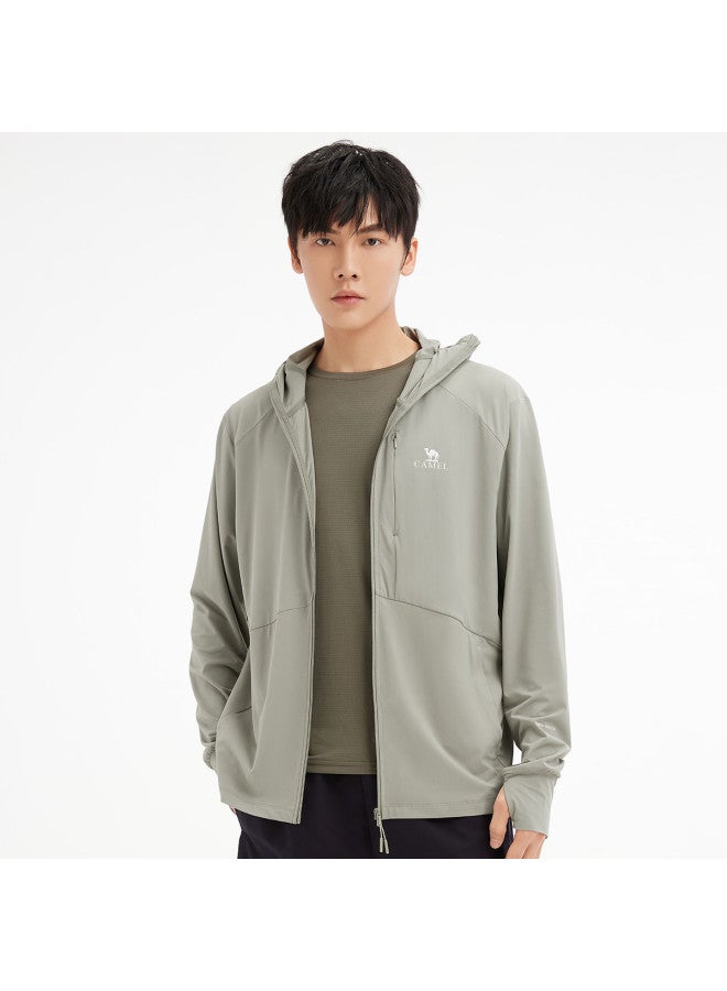 camel Sun Protection Clothing Spring Summer Sun Protective Wear Sun Shade Sun Protection Comfortable Breathable Casual Hooded Jacket Men's Knitted Sun Protection Clothing - Image 4
