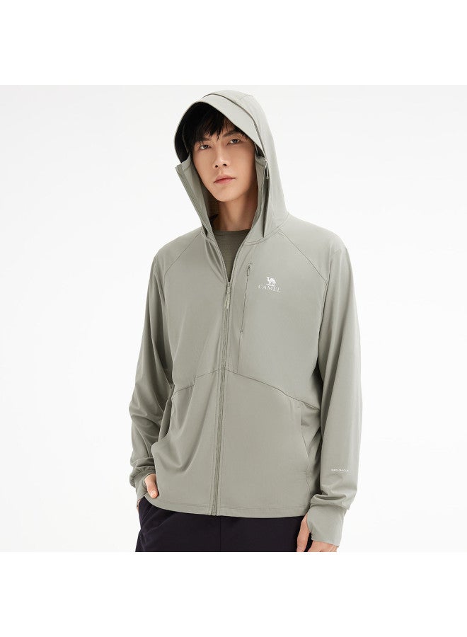 camel Sun Protection Clothing Spring Summer Sun Protective Wear Sun Shade Sun Protection Comfortable Breathable Casual Hooded Jacket Men's Knitted Sun Protection Clothing - Image 3