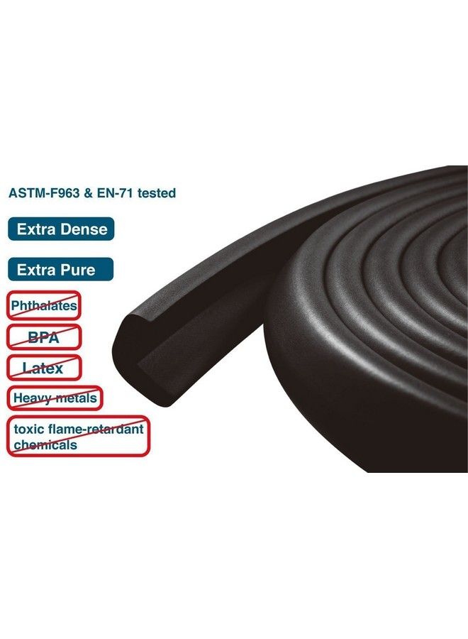 Iktu Edge Corner Guard 2 Meter (6.5 Foot) Coverage Edge Cushion Safety Guard Kids Safety Furnituremarble & Glass Edge Cushion Protector (3 Piece Black) - Image 5