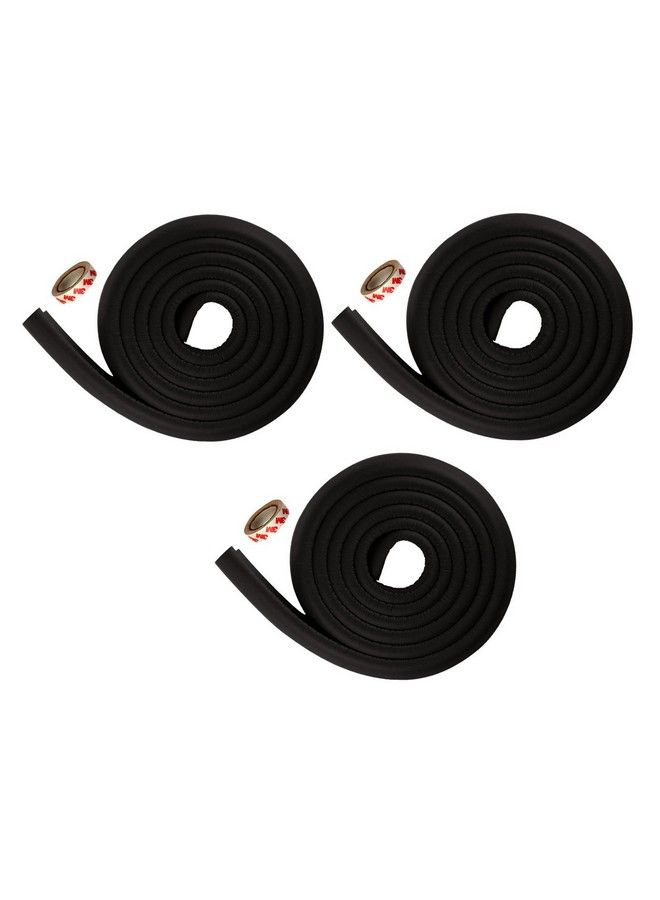 Iktu Edge Corner Guard 2 Meter (6.5 Foot) Coverage Edge Cushion Safety Guard Kids Safety Furnituremarble & Glass Edge Cushion Protector (3 Piece Black) - Image 1