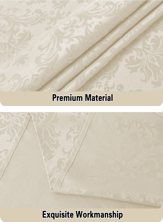 SASTYBALE Jacquard Tablecloth Rectangle 60 x 120 Inch Beige, Spill Proof Stain Resistant Damask Table Cloth, Washable Polyester Table Cover for Dining, Party, Indoor, Outdoor (Off White, Oblong) - Image 4